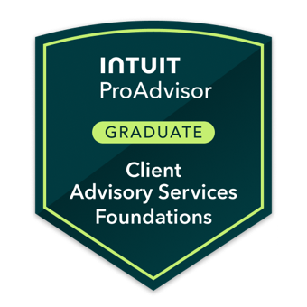 Intuit ProAdvisor Client Advisory Services Foundations graduate badge