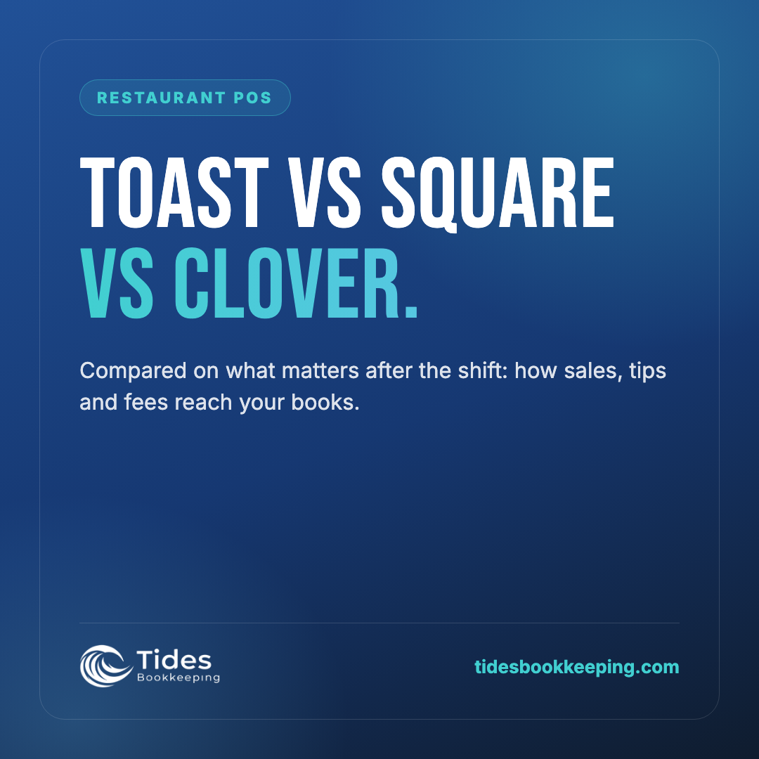 Toast vs Square vs Clover: From the bookkeeping side